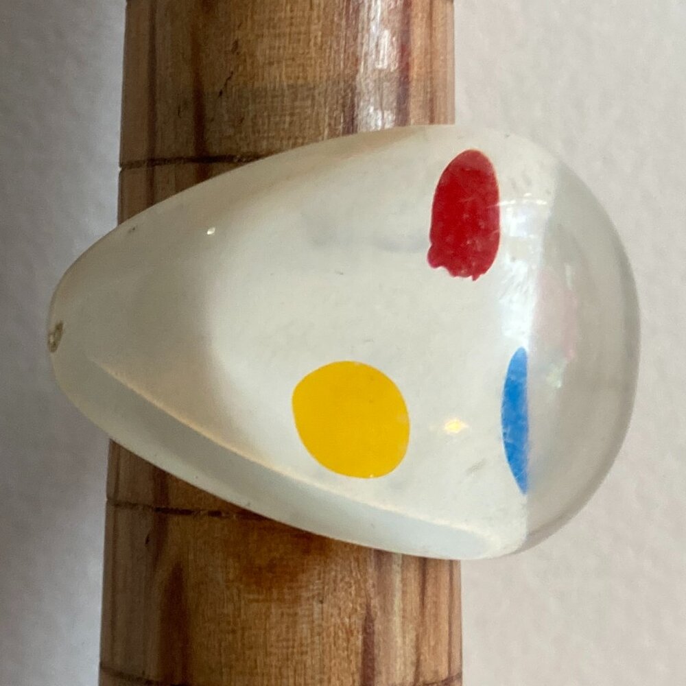Handpainted Y2K Art Ring, chunky acrylic art to wear ring
